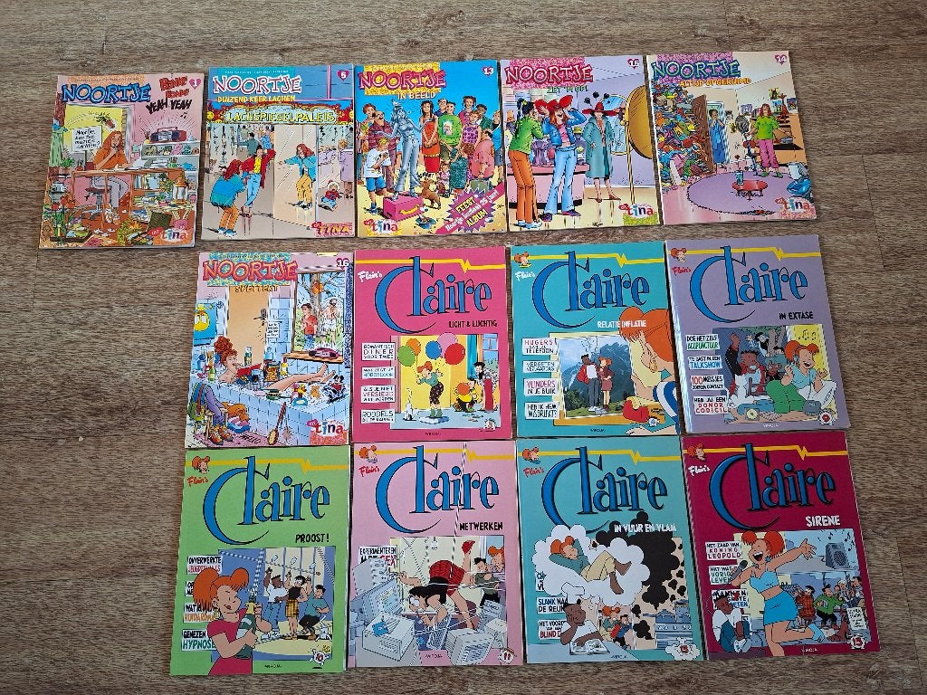 Stripalbums Noortje Albums ( Tina) en Claire albums Tina, Meerdere stripboeken, Ophalen of Verzenden, Gelezen