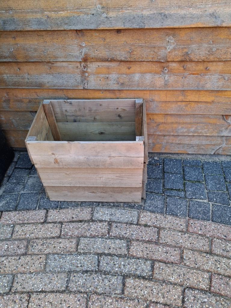 Houten plantenbak voor tuin of balkon, Tuin en Terras, Bloembakken en Plantenbakken, Ophalen, Gebruikt, Balkon, 60 tot 100 cm