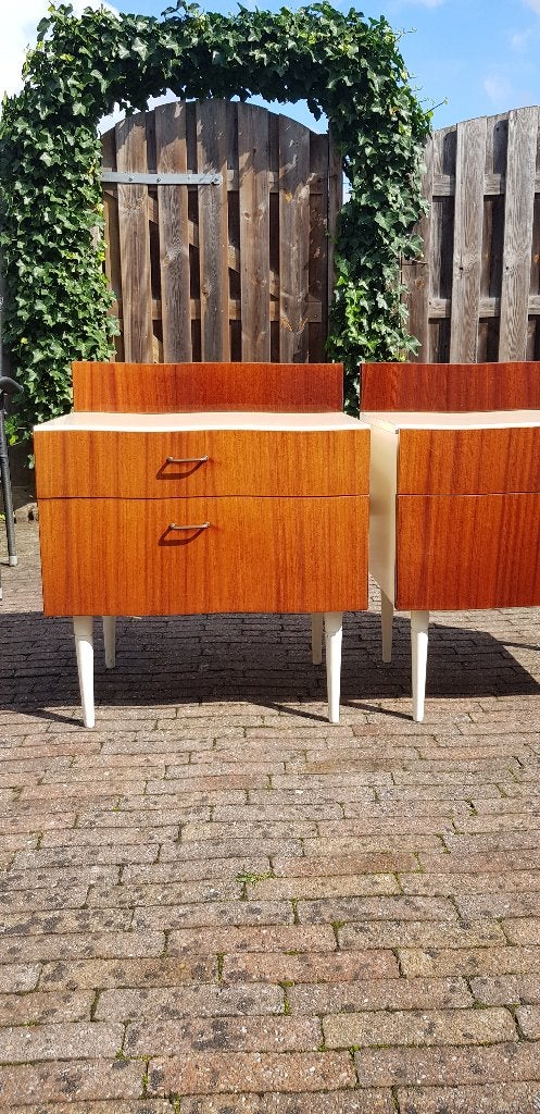 Midcentury modern/retro jaren '60 (nacht)kastjes, Ophalen, Gebruikt, Minder dan 45 cm, 55 tot 70 cm