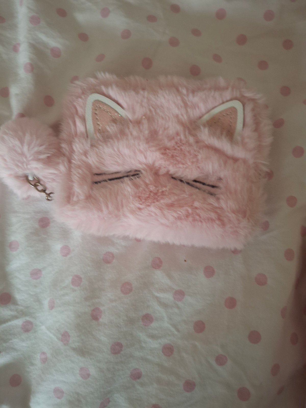 Fluffy kattenportemonneetje roze, Ophalen of Verzenden, Nieuw