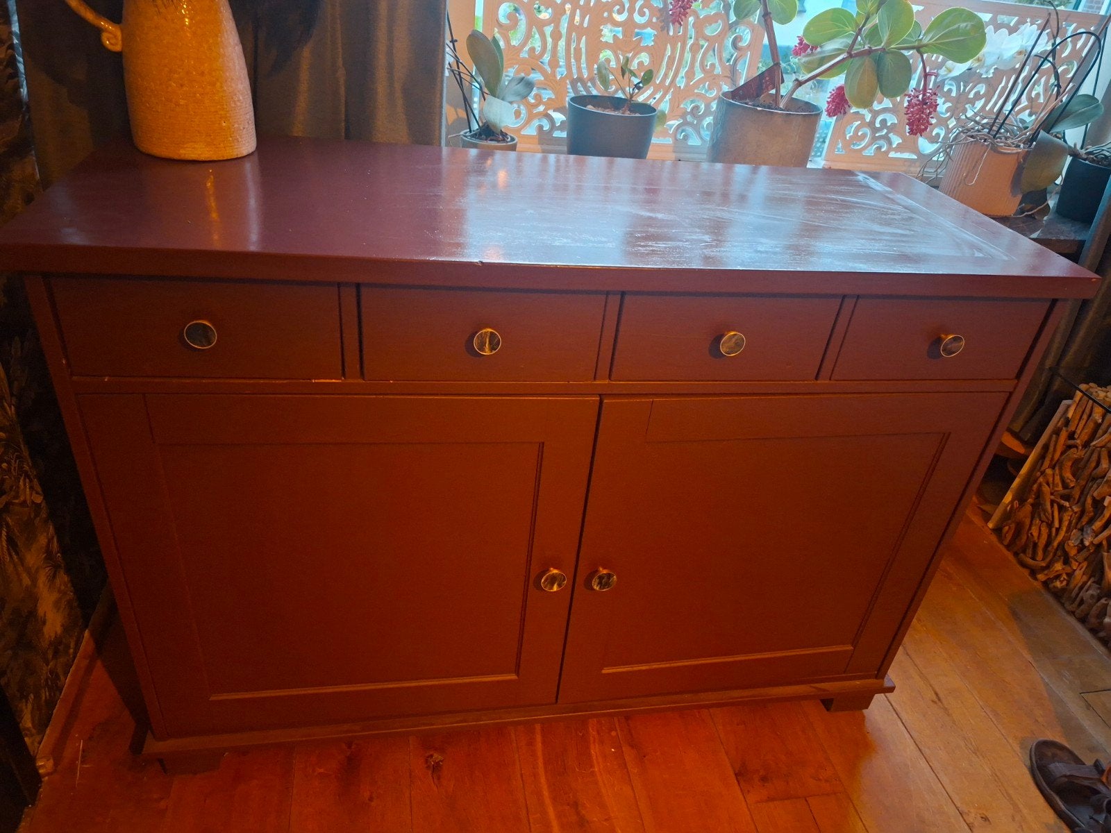 Aubergine dressoir, Huis en Inrichting, Ophalen, Gebruikt, Hout