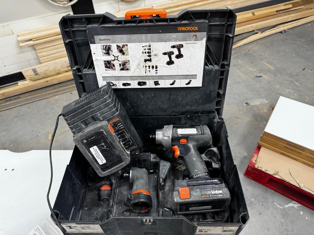 Protool accu boormachine met haakse kop, Ophalen, Gebruikt, Boormachine