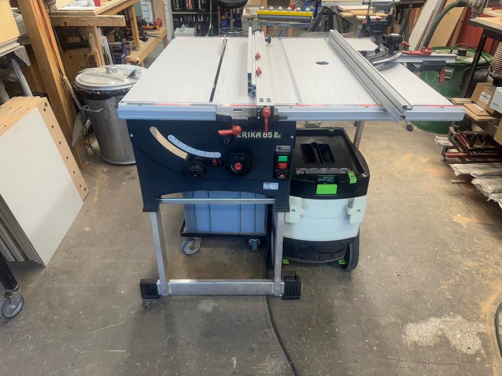 Mafell Erika 85 EC zaagmachine + Festool CTM 33 stofzuiger, Ophalen, Cirkelzaag, 70 mm of meer, Zo goed als nieuw