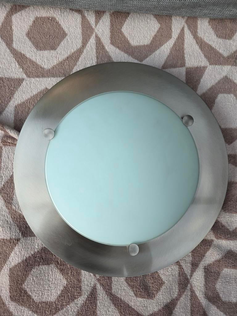 Ronde RVS Badkamerlamp, Ophalen, Gebruikt, Glas