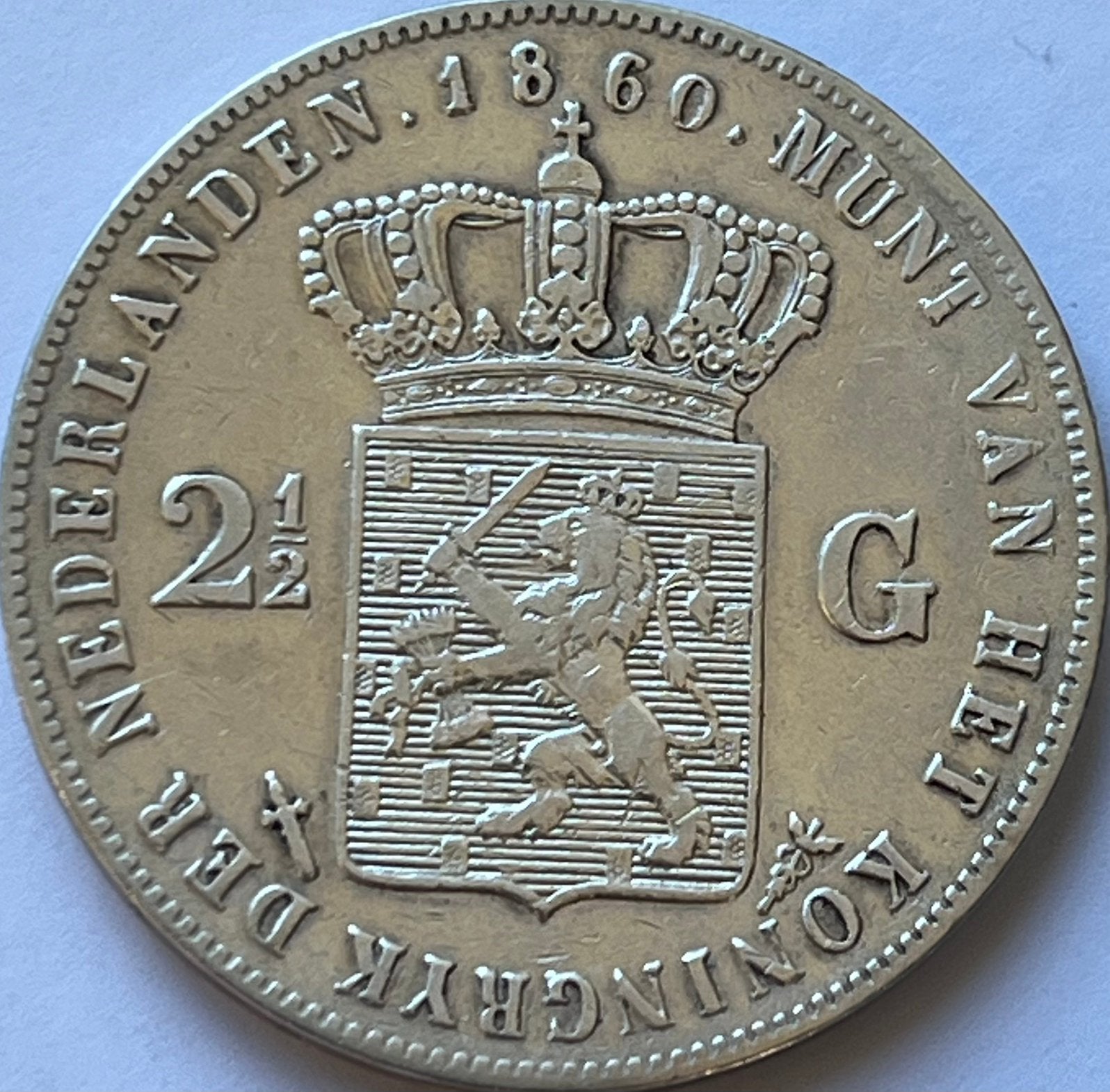 Schaarse rijksdaalder 1860, Koning Willem III, Zilver, Ophalen of Verzenden, Losse munt
