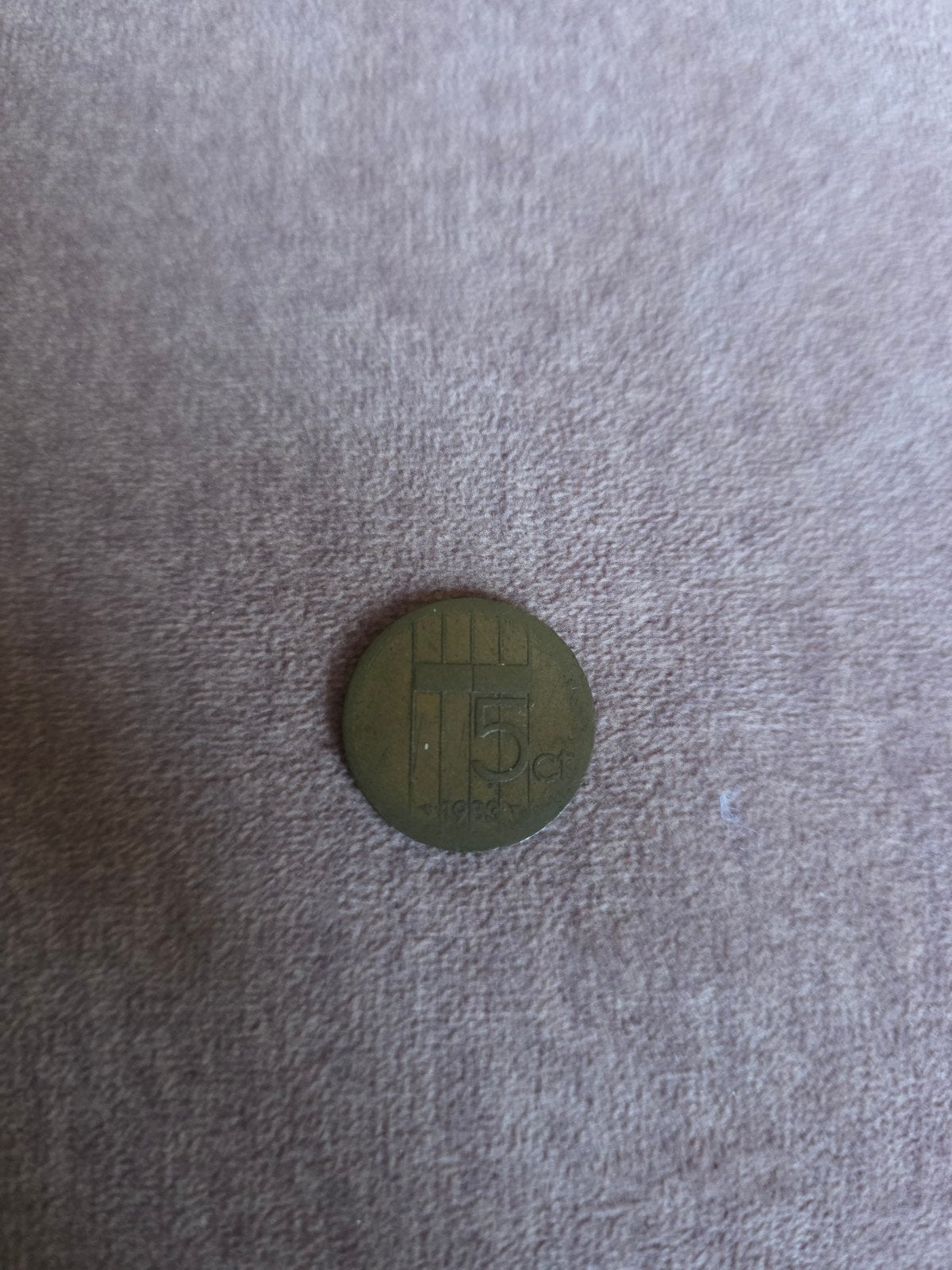 Zeldzame 5 cent munt met misdruk - gladde achterzijde, Ophalen of Verzenden