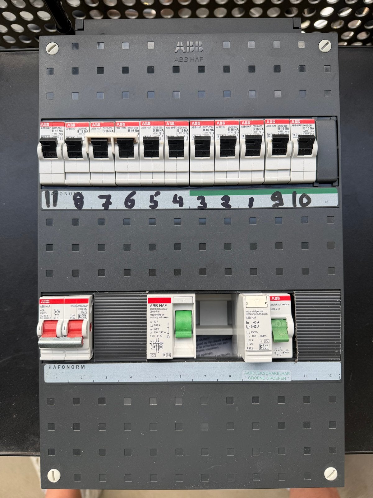 Uitgebreide Groepenkast 1 Fase - ABB HAF, Ophalen, Gebruikt, ABB, Groepenkast