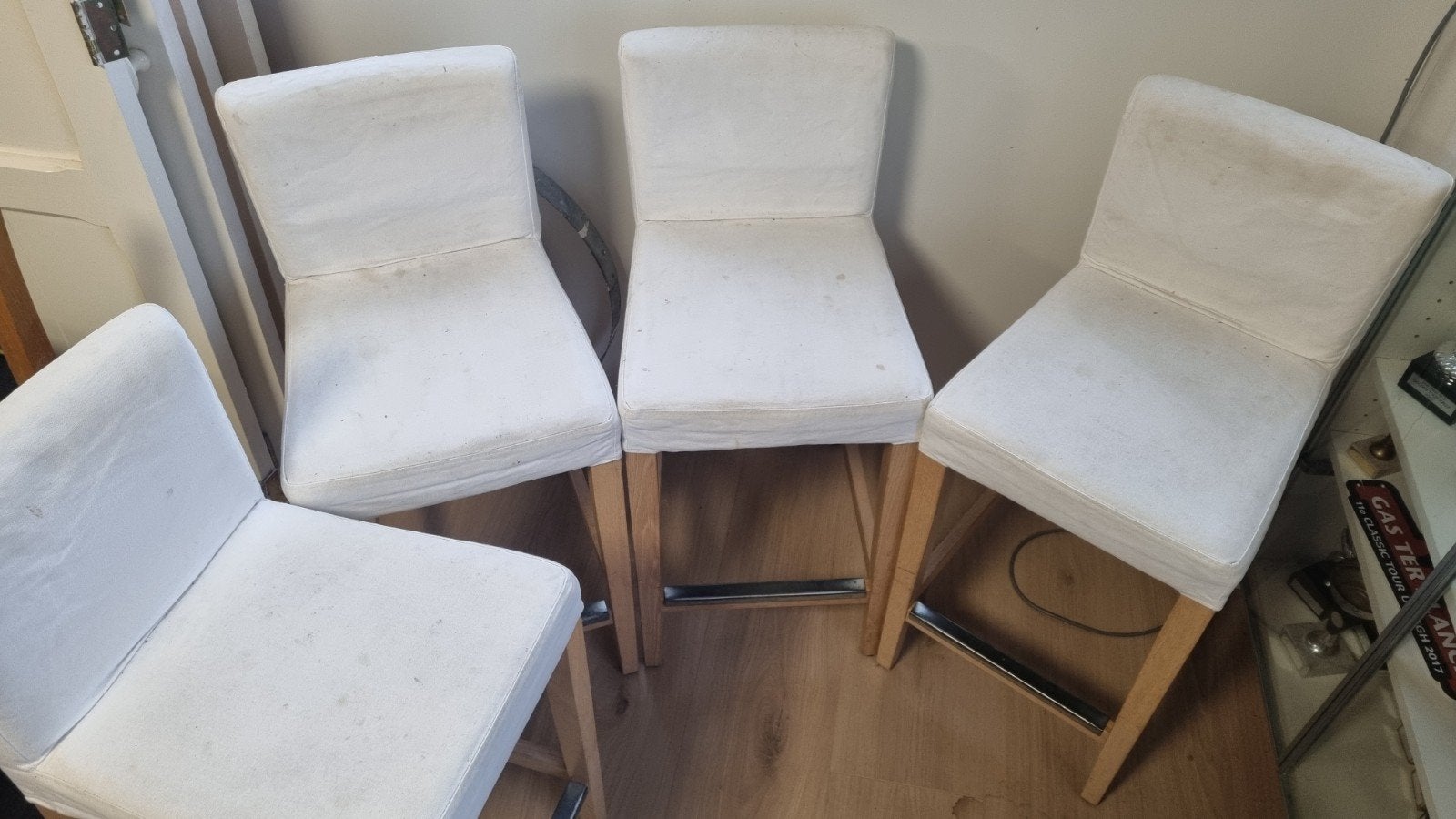 4x IKEA HENRIKSDAL barkrukken - Gebruikt, Ophalen, Gebruikt, 60 tot 90 cm, 4 krukken