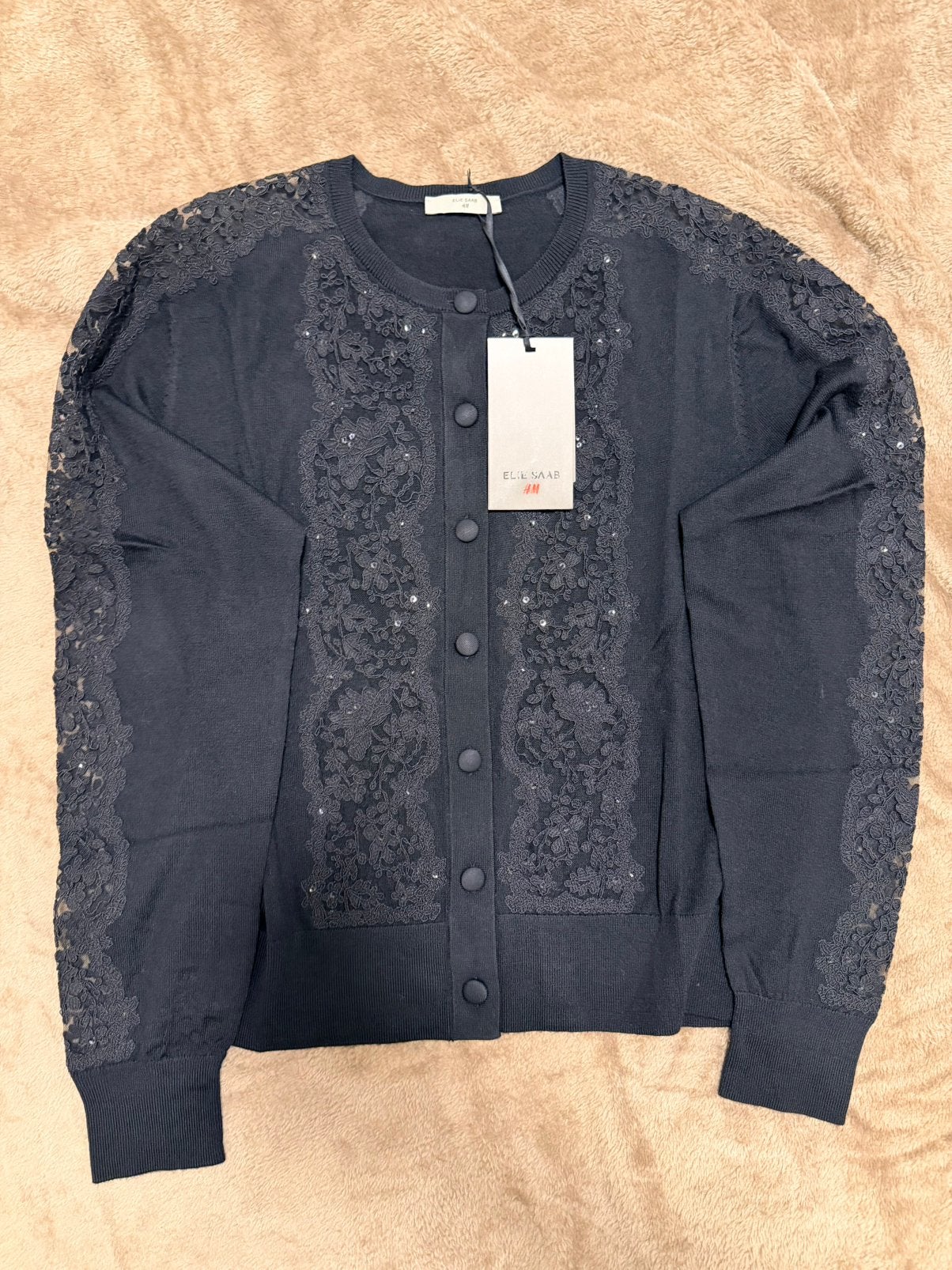 Elie Saab x h&m wollen vest met kant - nieuw, Kleding | Dames, Ophalen of Verzenden, Nieuw, Maat 36 (S), Zwart