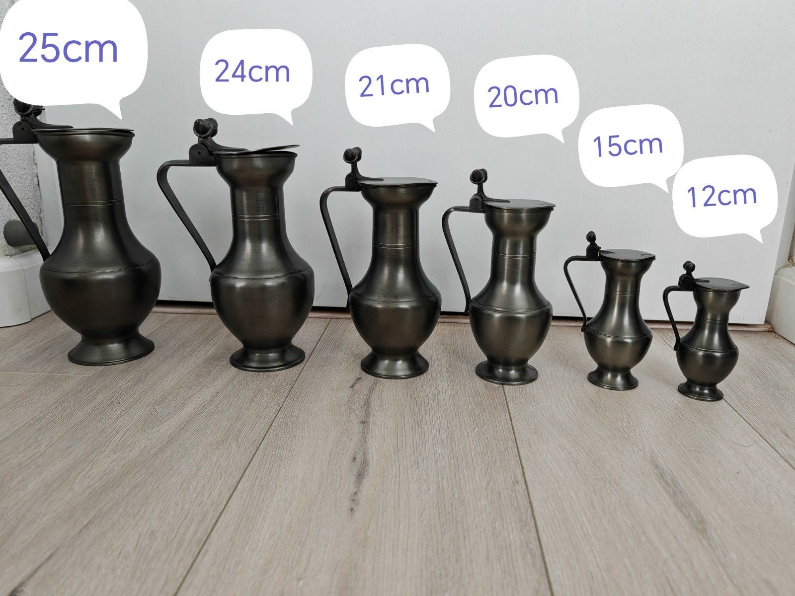 7-delige serveerset van tin - Antiek en decoratief, Ophalen of Verzenden
