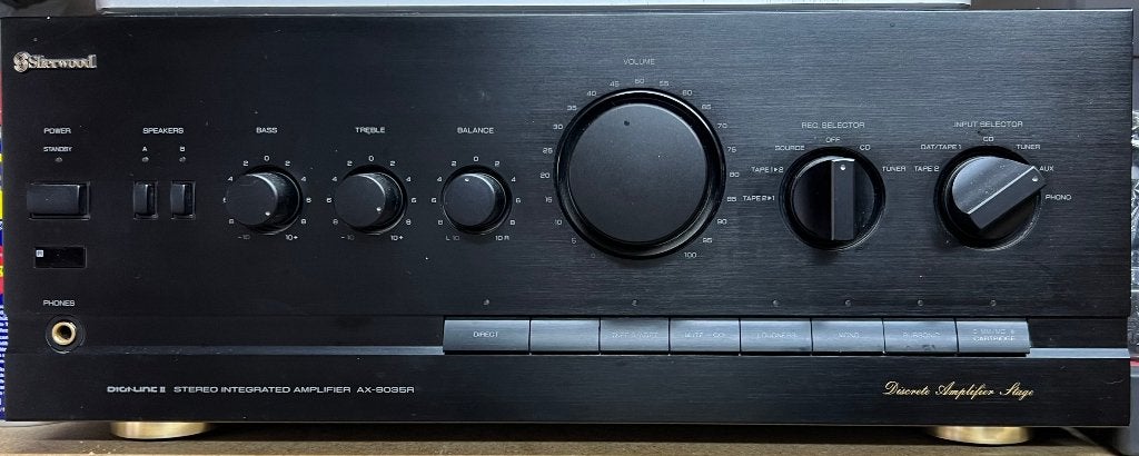 Sherwood AX-9035R Stereo versterker, Zo goed als nieuw, 60 tot 120 watt, Stereo, Ophalen