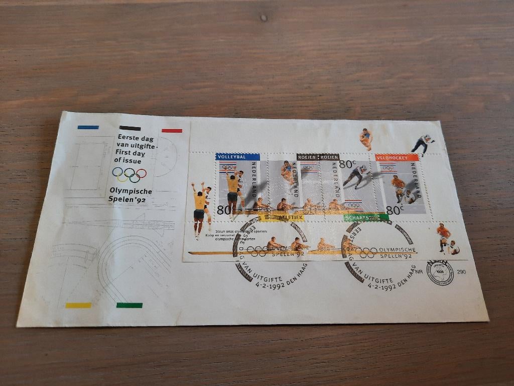 Eerste dag envelop Olympysche Spelen 1992, Postzegels en Munten, Postzegels | Eerstedagenveloppen, Ophalen, Onbeschreven, Nederland