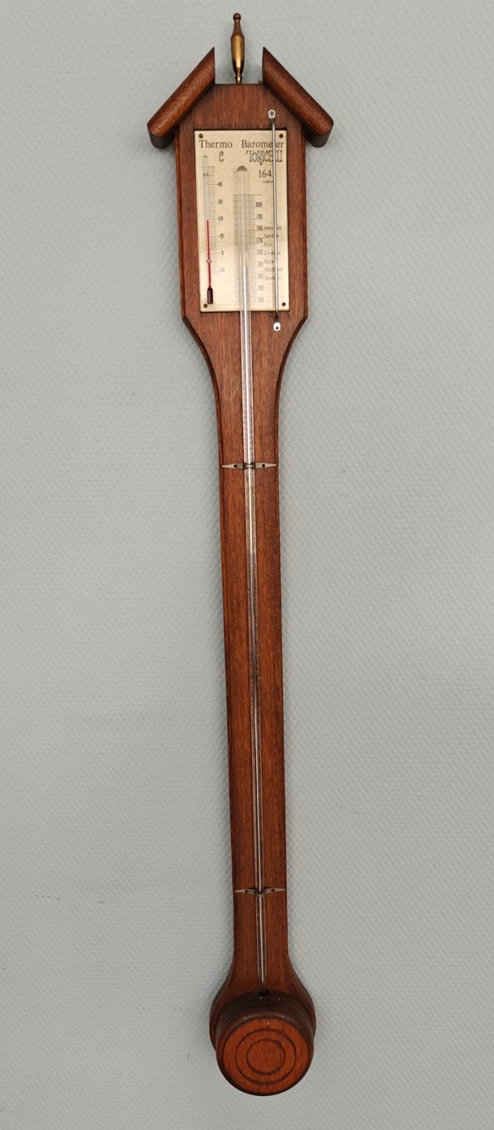 Antieke Torricelli Barometer en Thermometer, Audio, Tv en Foto, Weerstations en Barometers, Ophalen, Gebruikt, Barometer