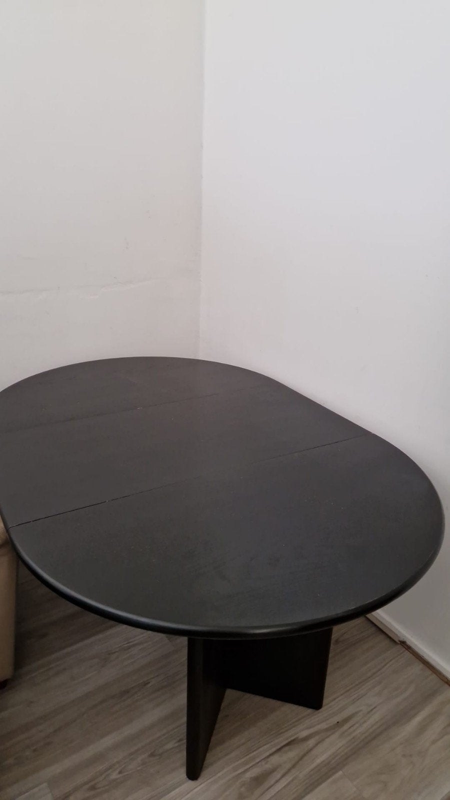 Zwarte ovale eettafel - uitschuifbaar, Ophalen, Zo goed als nieuw