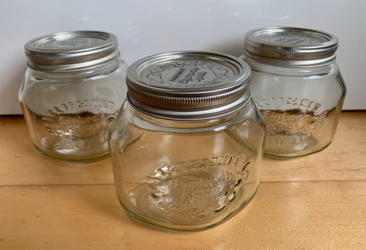 3x Leifheit inmaakpot weckpot ‘Einkoch Spass’ 3/4 liter, Ophalen, Gebruikt, Met deksel, Pot, Bus of Blik