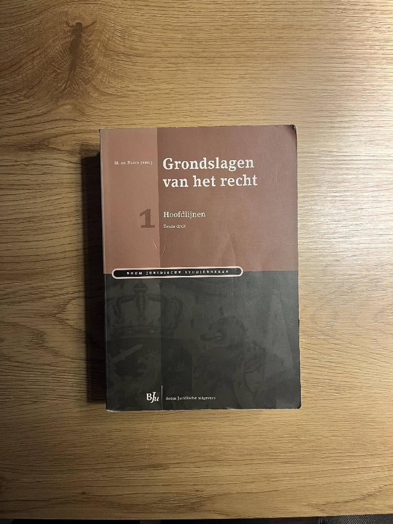Grondslagen van het recht 1. Hoofdlijnen - M. de Blois, Boeken, Studieboeken en Cursussen, Ophalen of Verzenden, Alpha, Gelezen