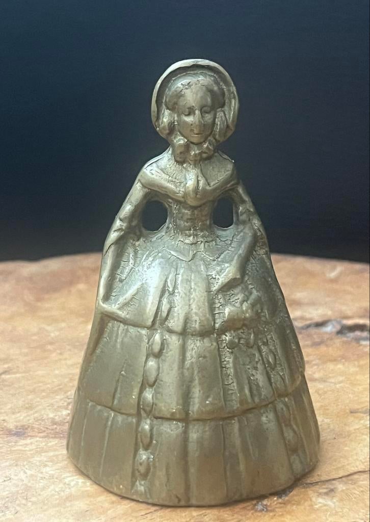 Vintage Massief Messing Victoriaanse Dame Bel, Ophalen of Verzenden, Koper