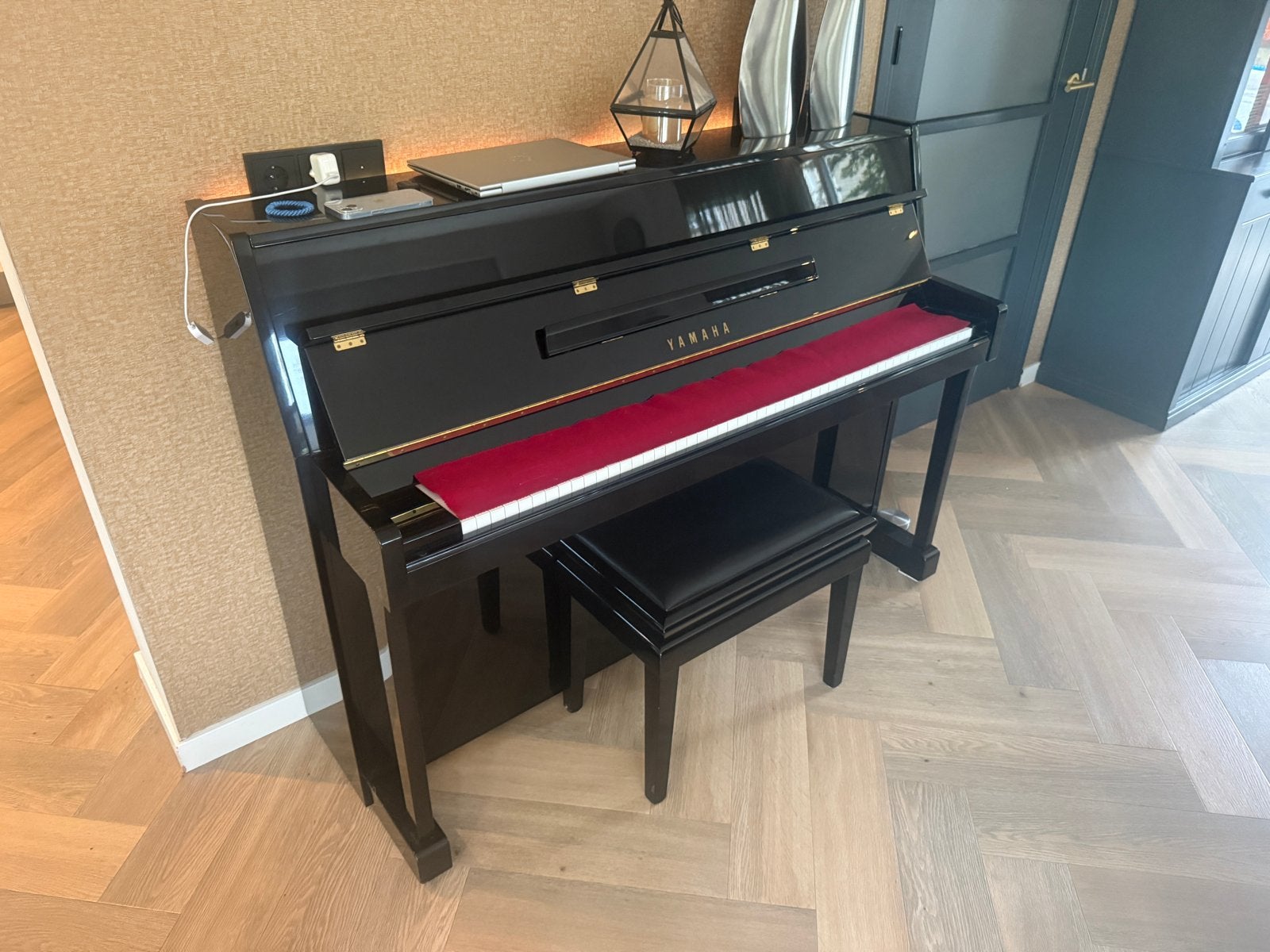 Yamaha M108 Piano uit Japan - Hoge Kwaliteit, Ophalen, Gebruikt, Zwart, Piano