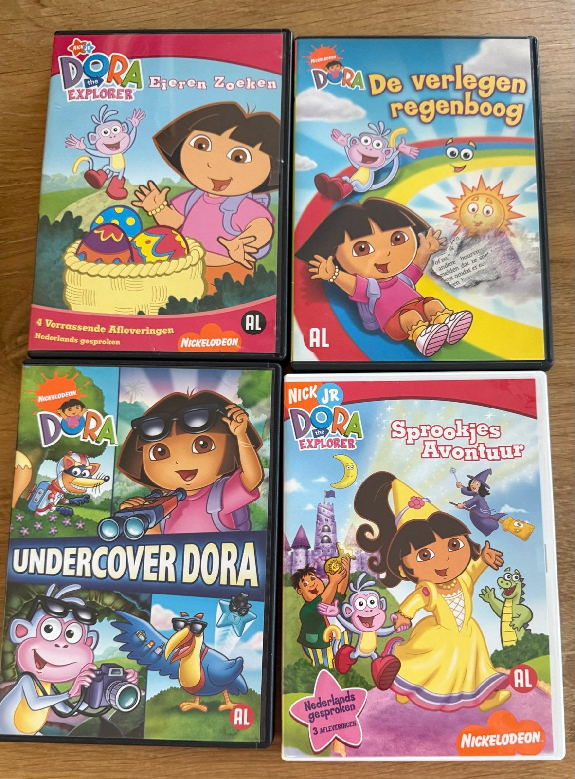 4 leuke Dora the Explorer dvd's - Nederlands gesproken, Cd's en Dvd's, Gebruikt, Animatie, Alle leeftijden, Tv-serie