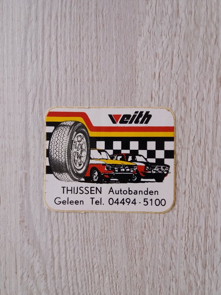 sticker eith  THIJSSEN Autobanden te Geleen, Verzamelen, Ophalen of Verzenden, Zo goed als nieuw, Bedrijf of Vereniging