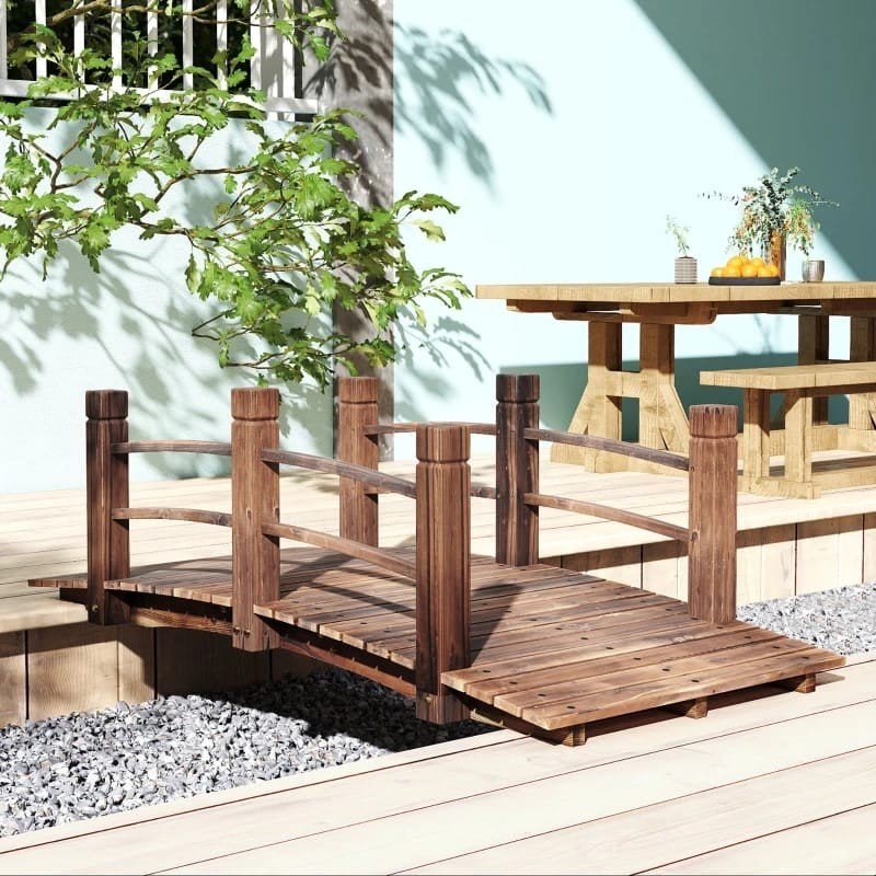 Decoratieve vijverbrug Houten Tuinbrug - 152,5 cm, Tuin en Terras, Ophalen of Verzenden, Nieuw