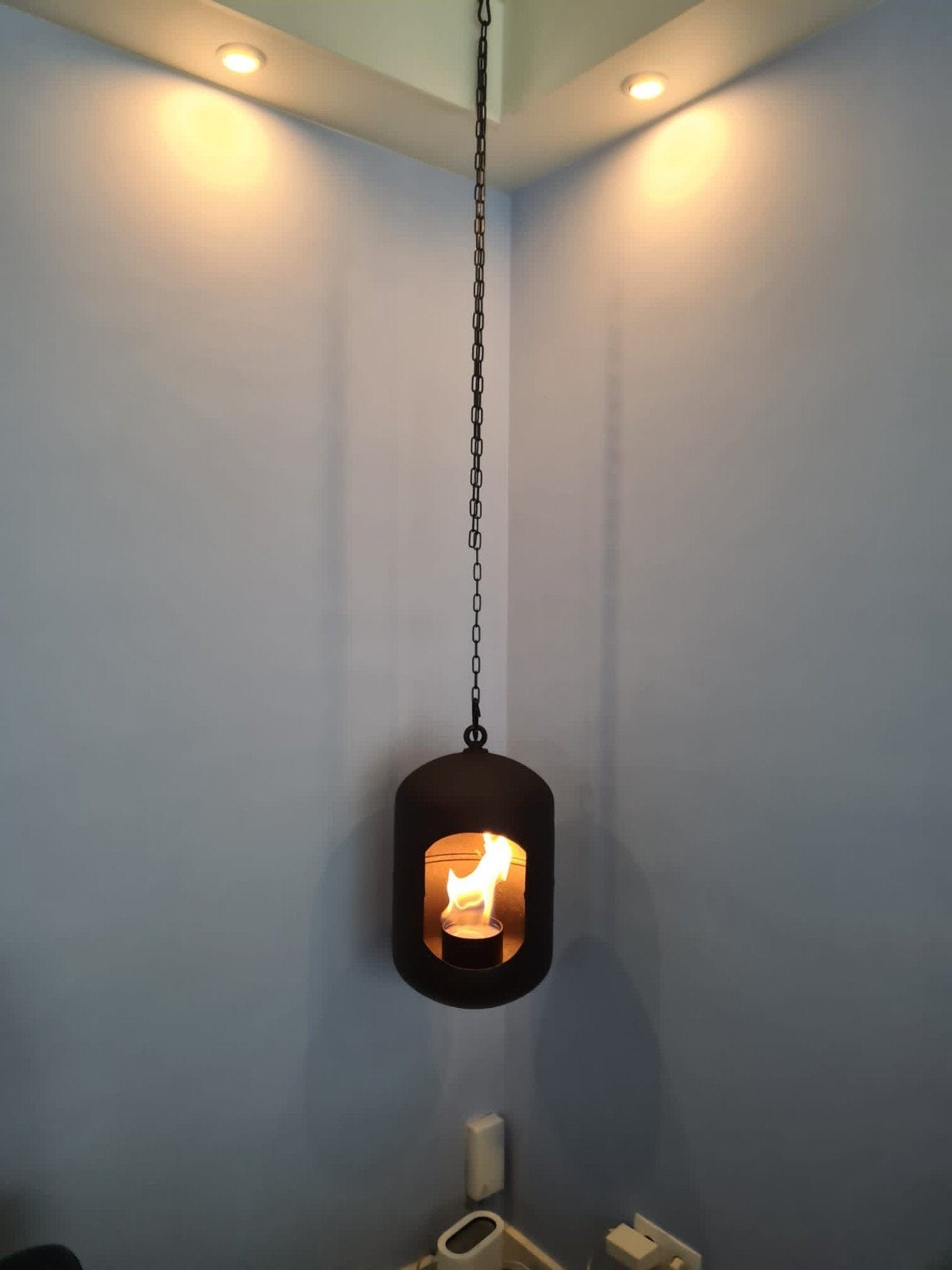 Hangende bio-ethanol haard - Sfeervolle Decoratie, Huis en Inrichting, Haarden, Ophalen of Verzenden, Zo goed als nieuw, Hangende haard