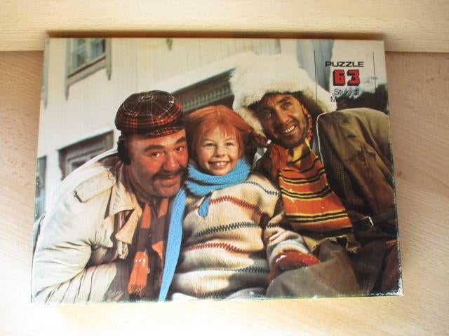 Pippi Langkous puzzel  63 stukjes  met boeven  Wild Horse, Verzenden, Gebruikt
