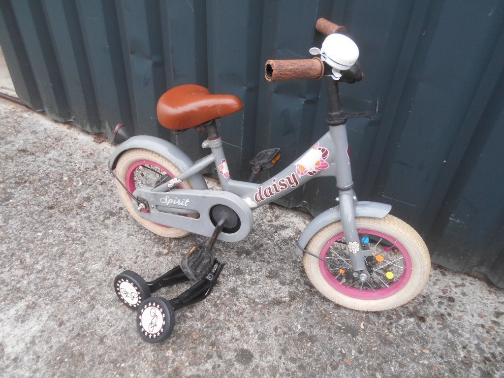 Kinderfietsje 12 inch met zijwieltjes, Ophalen, Gebruikt, Minder dan 16 inch, Zijwieltjes