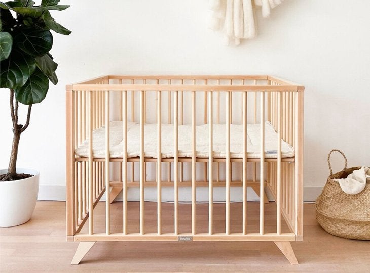 Box bopita retro oak kleur - boxkleden ook te koop, Ophalen, Zo goed als nieuw, In hoogte verstelbaar