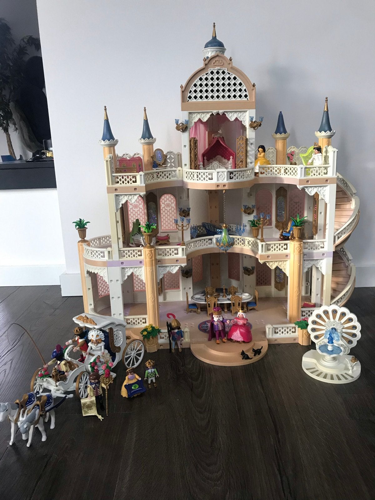 Playmobil Prinses droomkasteel, koets, fontein, vele extra’s, Gebruikt, Complete set, Ophalen of Verzenden, Kasteel/Fort