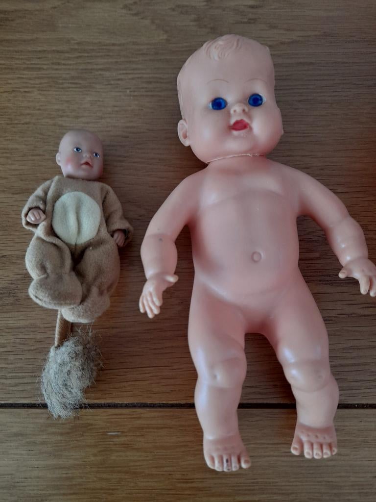 Vintage Babypoppen: Rubber Toys Italië & Mini Popje, Ophalen of Verzenden