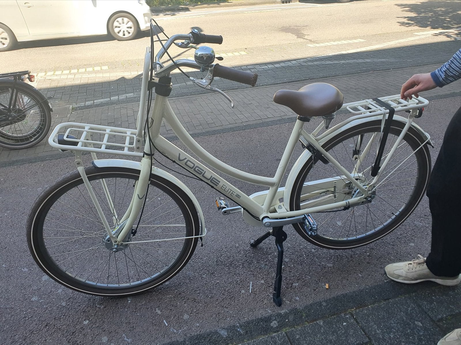 Vogue Elite Damesfiets - Crème met Voordrager en Mand, Velgrem, 50 tot 53 cm, Ophalen, Overige merken