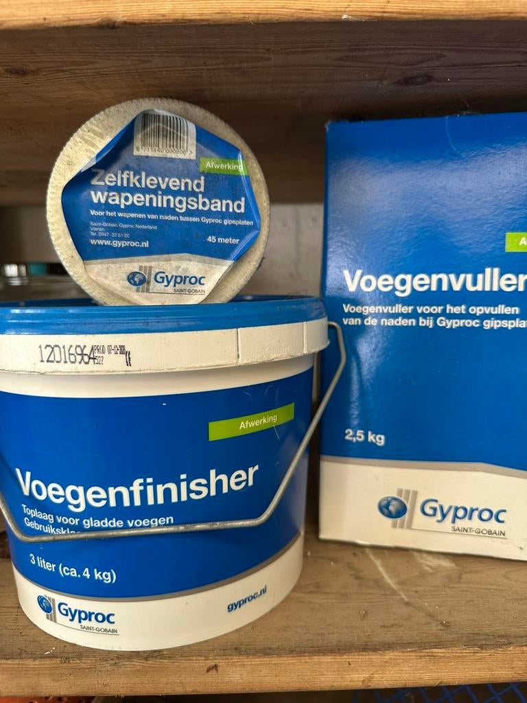Gyproc diversen gratis, Doe-het-zelf en Verbouw, Verf, Beits en Lak, Ophalen, Zo goed als nieuw, Wit