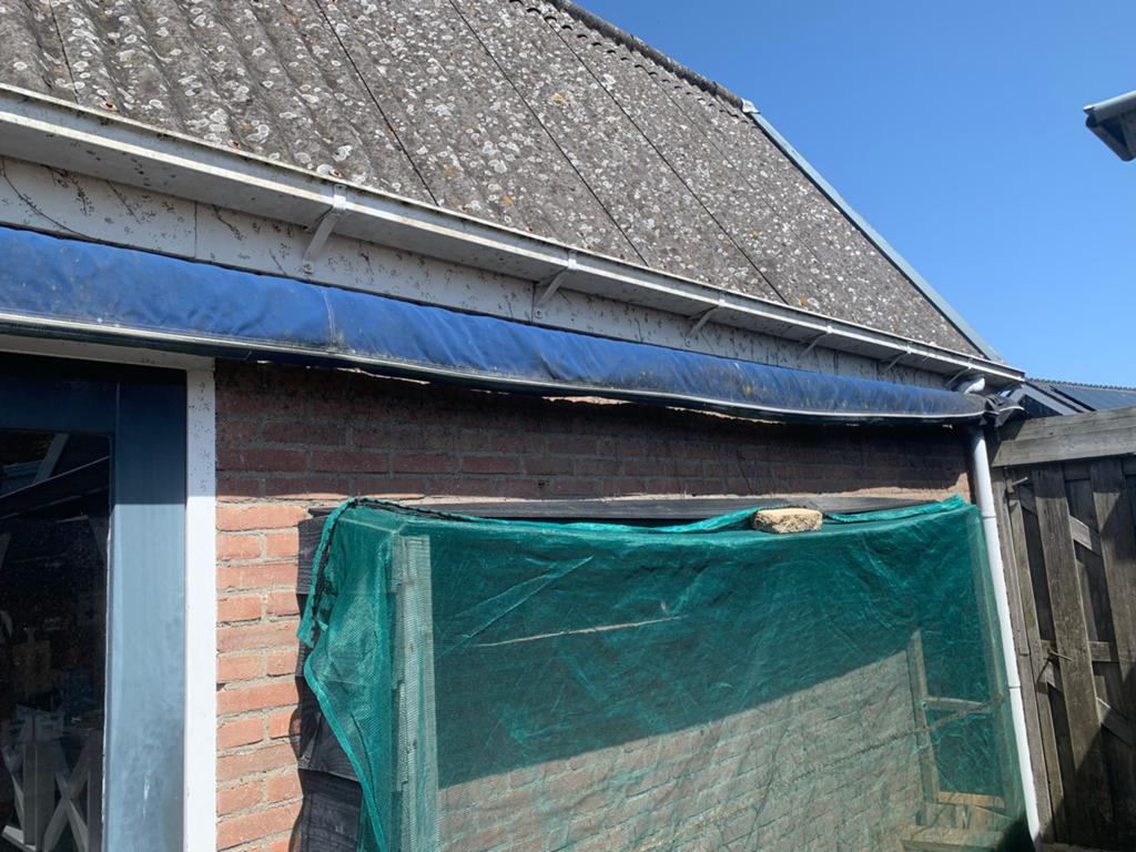 Schaduw doek- blauw doek gratis ophalen, Tuin en Terras, Zonneschermen, Ophalen, Gebruikt, 250 cm tot 450 cm, Uitvalscherm