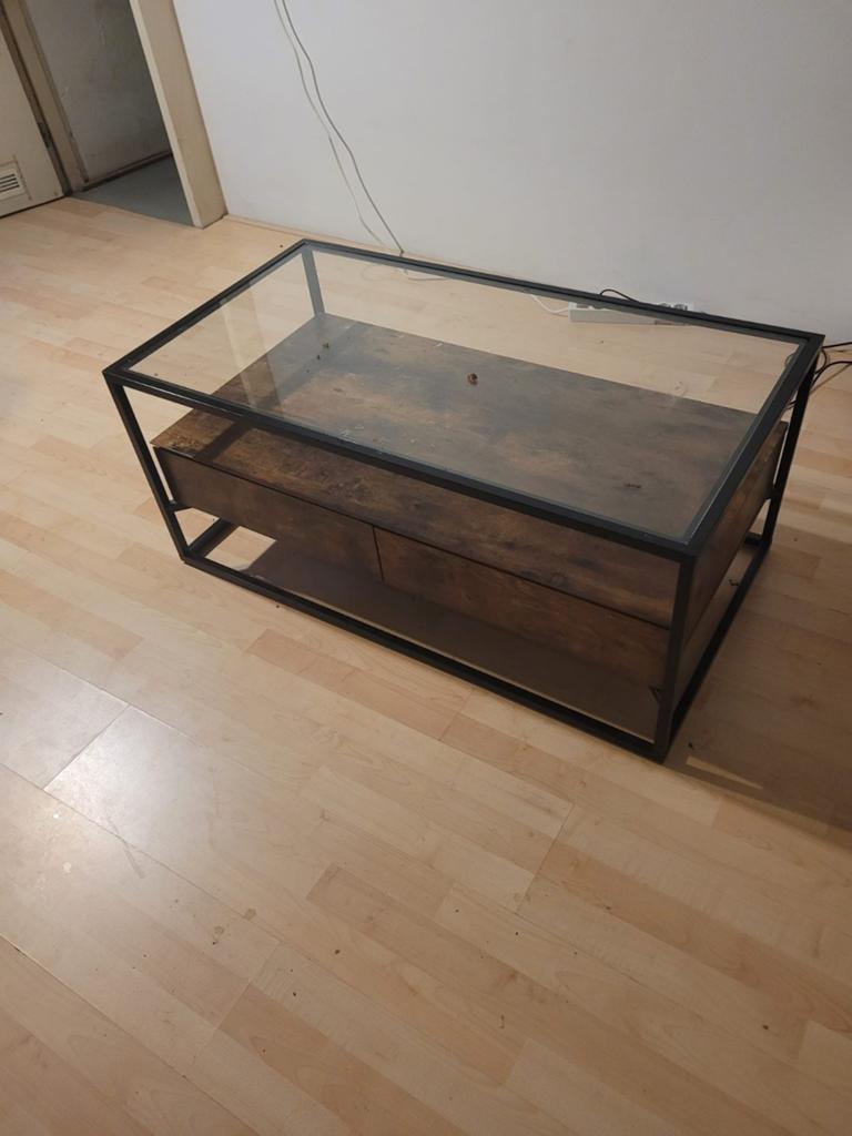 Salontafel, industriele look, met laatjes, Huis en Inrichting, Woonaccessoires | Kisten, Ophalen, 100 tot 150 cm, 50 tot 75 cm