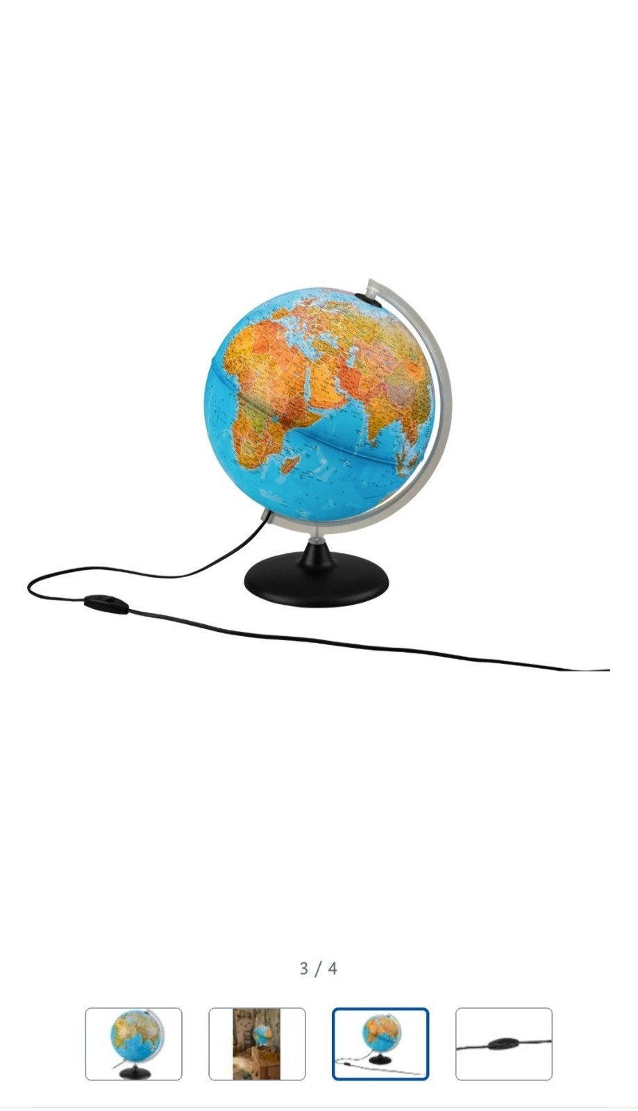 Nachtlamp, Wereldbol lamp - Nieuw in de doos 30cm, Ophalen, Kunststof, Fysische wereldbol, Nieuw
