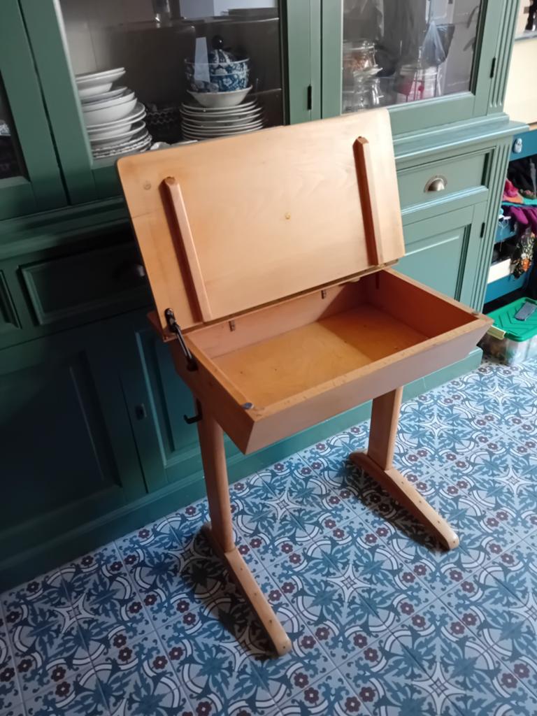 Vintage kinder bureau met klep, Ophalen of Verzenden, Gebruikt