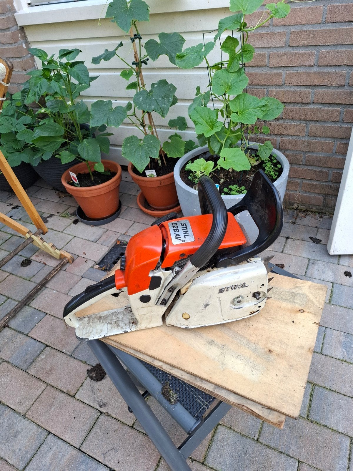 Stihl 028AV kettingzaag, niet compleet, Ophalen of Verzenden, Gebruikt