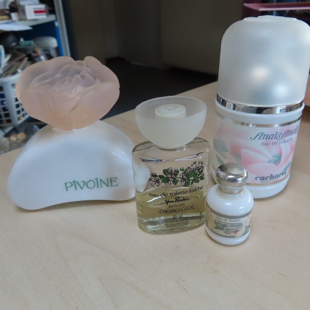 parfumflesje leeg,half vol o.aPivoine, Fatal, Anaïs,Sabatini, Verzenden, Gebruikt, Miniatuur