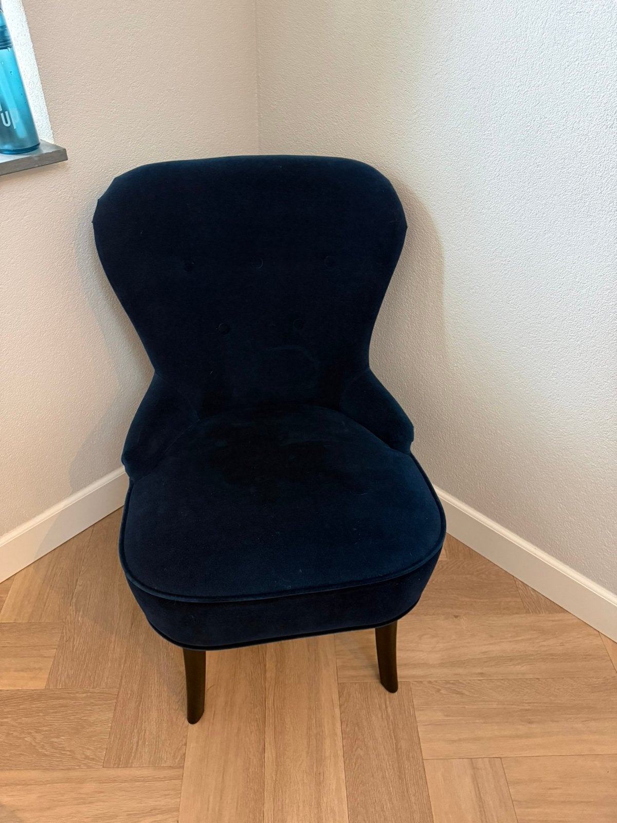 Blauw fluwelen Remsta fauteuil / stoel van Ikea - gratis!, Ophalen, Gebruikt, 75 tot 100 cm, Stof