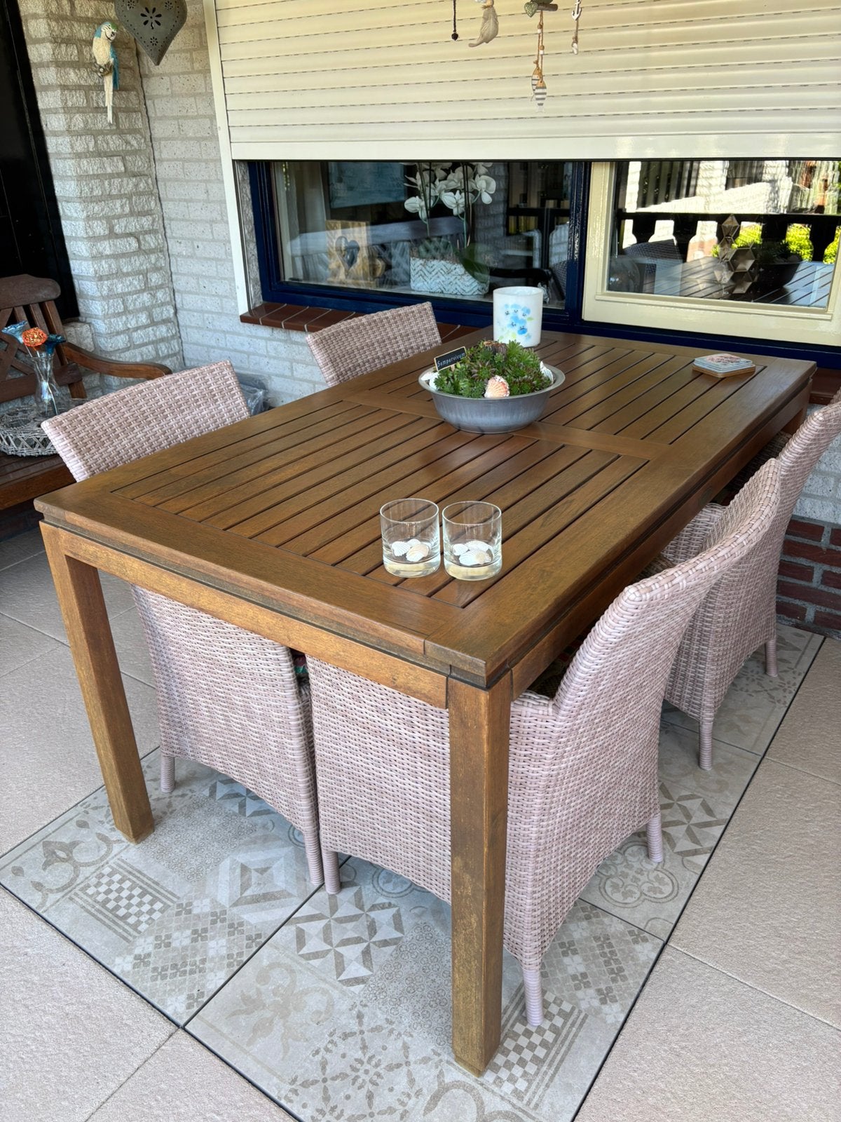 Tuintafel teakhout van het merk summer garden, Ophalen, Teakhout, 200 cm of meer, 50 tot 100 cm