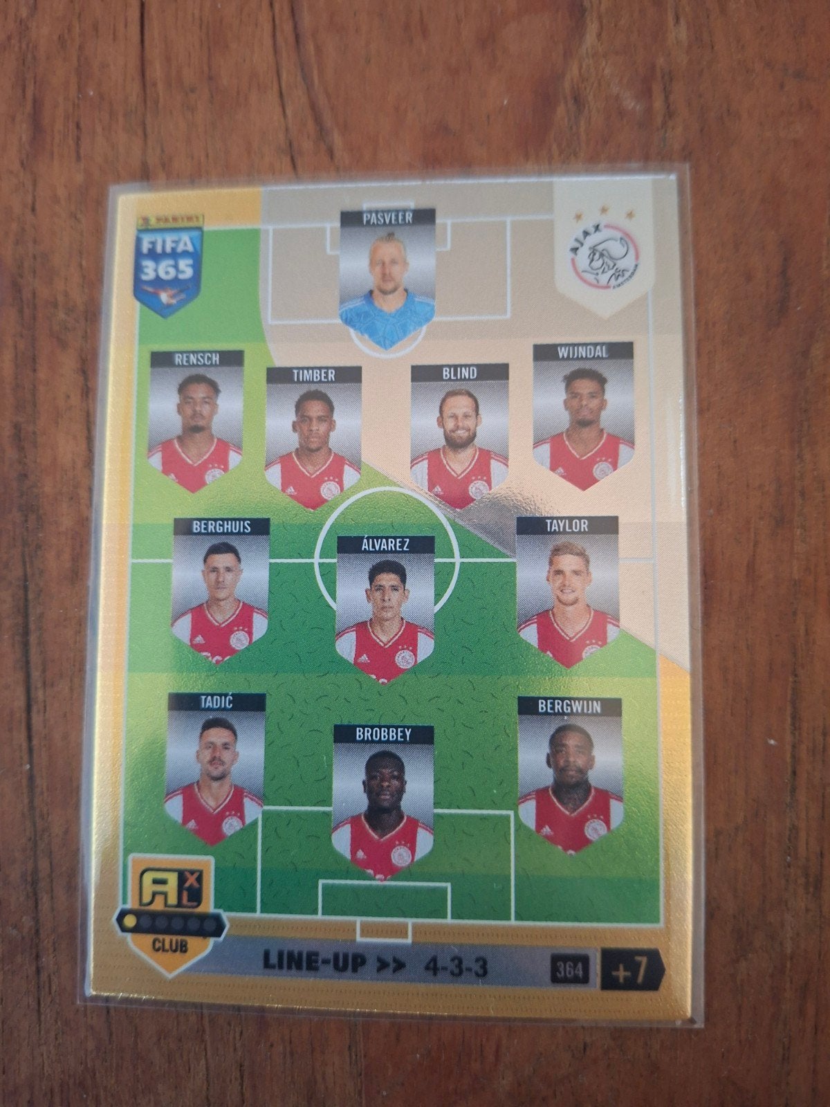 Panini FIFA 365 Ajax Club Line-Up Kaart, Ophalen of Verzenden, Zo goed als nieuw, Ajax, Spelerskaart