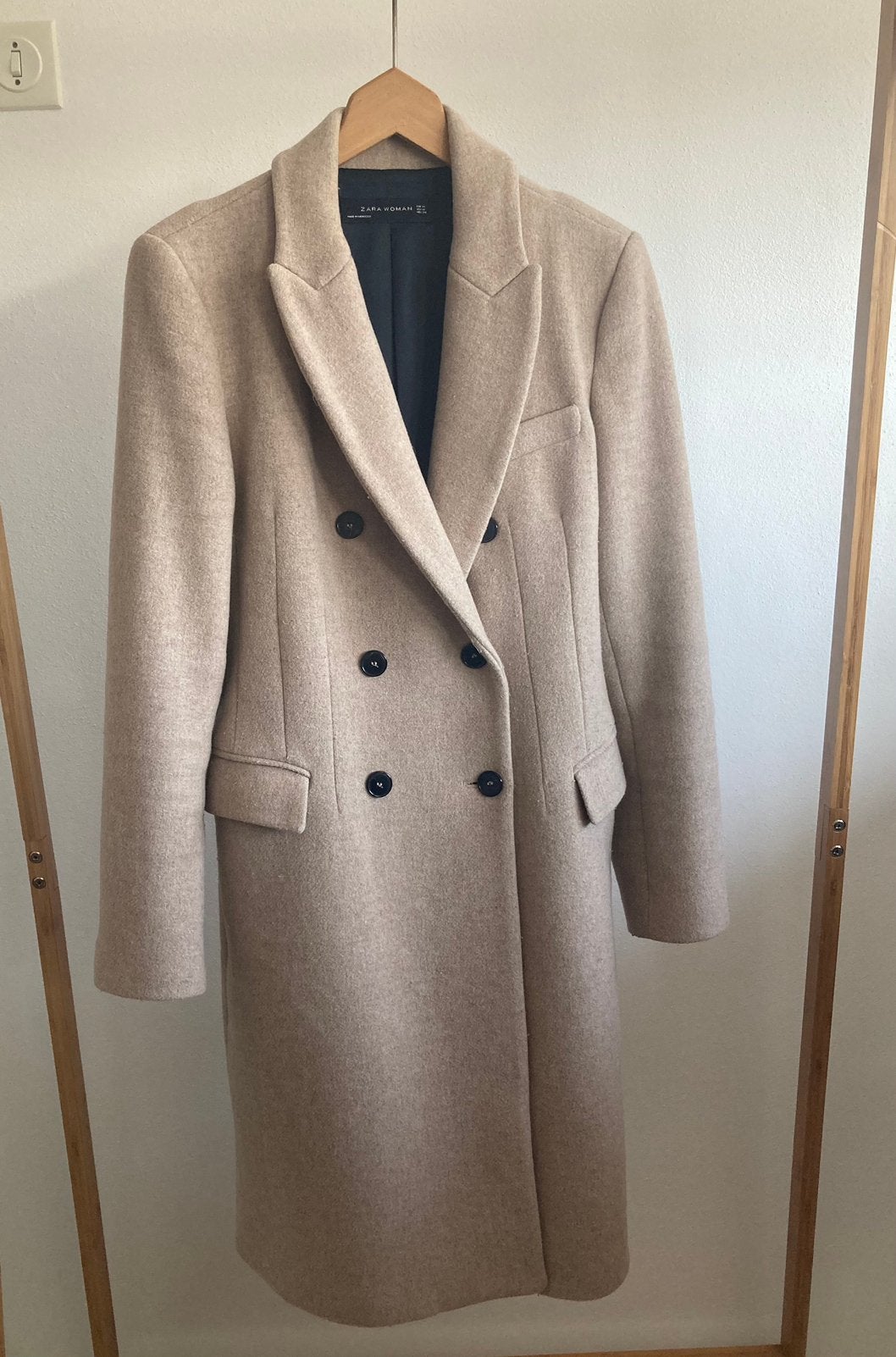 Zara Mantel + Sjaal, Ophalen of Verzenden, Gedragen, Maat 38/40 (M), Beige