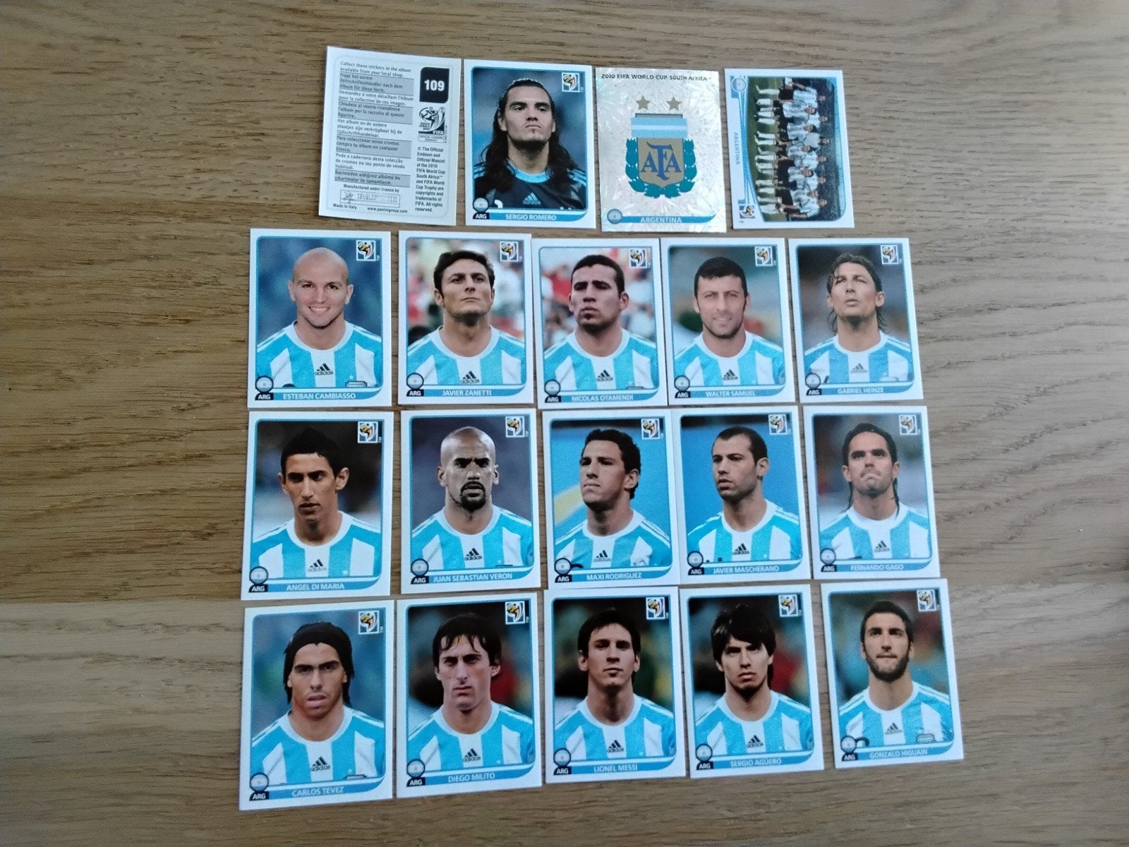 Compleet setje Panini stickers Argentinië WK 2010 met Messi, Ophalen of Verzenden, Zo goed als nieuw, Poster, Plaatje of Sticker