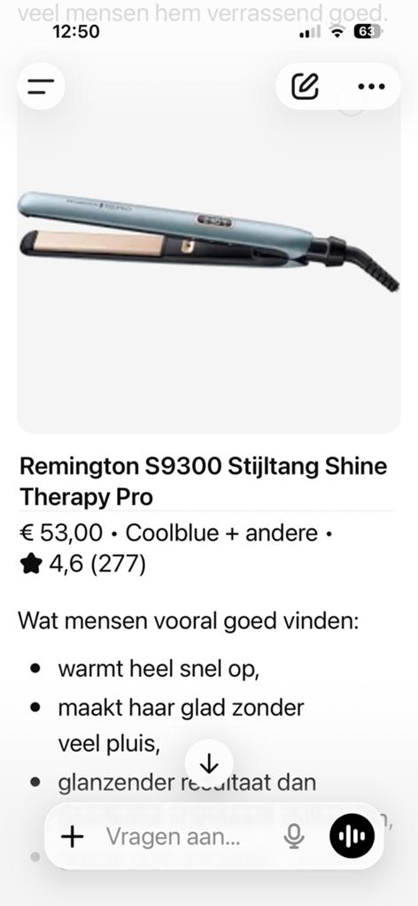 Stijltang Remington, Ophalen of Verzenden, Zo goed als nieuw, Haarverzorging