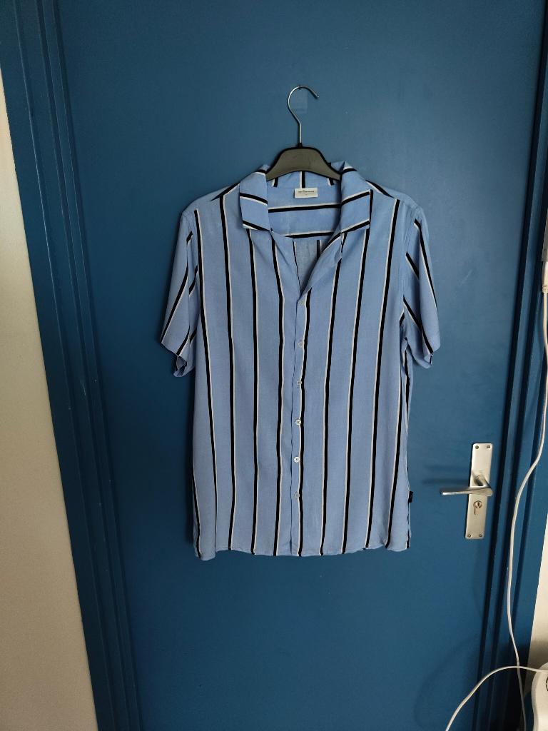 Daily Aesthetikz gestreept overhemd M Cubaanse kraag blauw, Kleding | Heren, Ophalen of Verzenden, Daily Aesthetikz, Gedragen