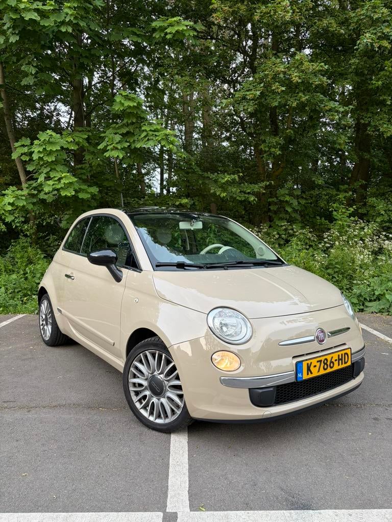 Fiat 500 1.2 C 2014 CAPPUCCINO | LEER | PANO | PARK. SENS |, Auto's, Fiat, 1242 cc, 4 cilinders, Leder, Bruin