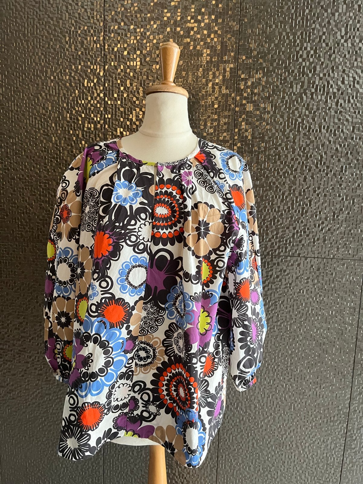 Luisa Cerano Katoenen Blouse Maat 42 - Bloemenprint, Kleding | Dames, Ophalen of Verzenden, Zo goed als nieuw, Maat 42/44 (L)