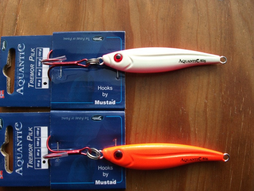 2 stuks 60 grams Aquantic roofvis pilkers / kunstaas pilkers, Ophalen of Verzenden, Nieuw, Overige typen
