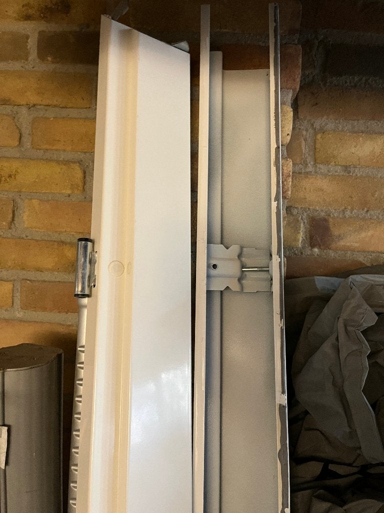 stalen kozijn en houten deur kleur: wit 73/76 cm x 2.00 m, Ophalen, Zo goed als nieuw, Binnendeur, 200 tot 215 cm